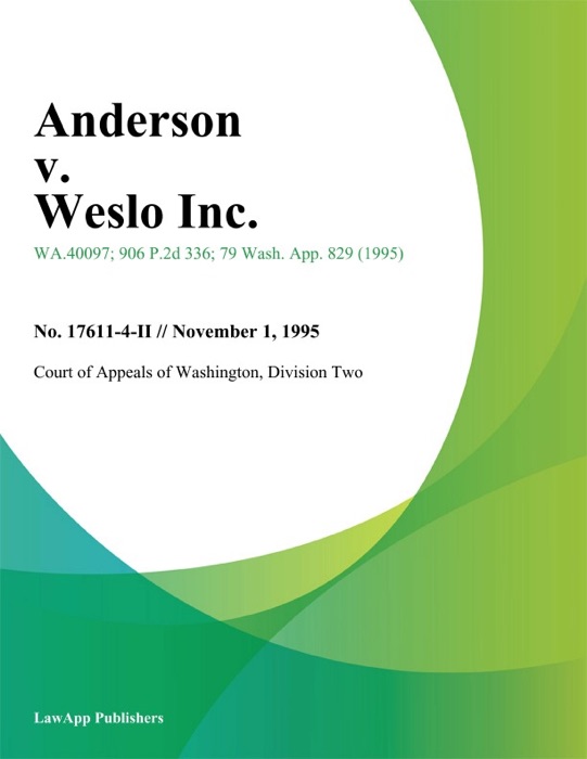 Anderson V. Weslo Inc.