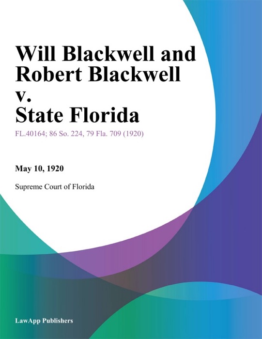 Will Blackwell and Robert Blackwell v. State Florida