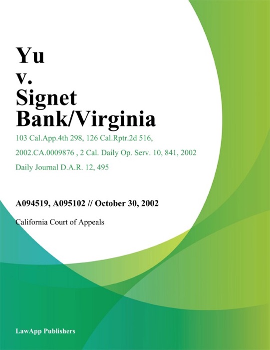 Yu V. Signet Bank/Virginia