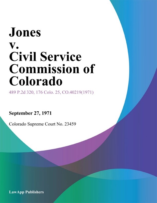 Jones v. Civil Service Commission of Colorado