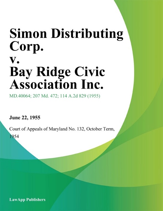 Simon Distributing Corp. v. Bay Ridge Civic Association Inc.