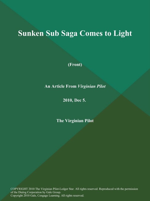 Sunken Sub Saga Comes to Light (Front)