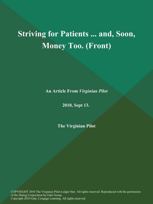 Striving for Patients ... and, Soon, Money Too (Front)