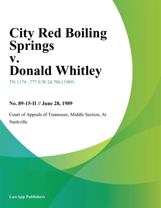 City Red Boiling Springs v. Donald Whitley