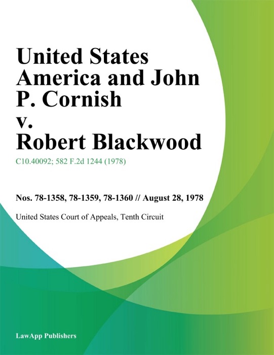 United States America and John P. Cornish v. Robert Blackwood