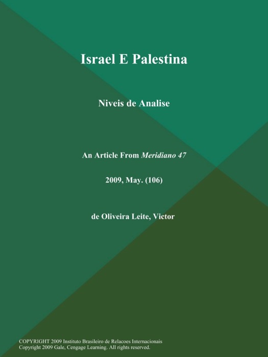 Israel E Palestina: Niveis de Analise