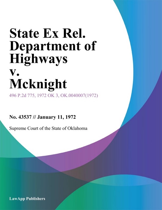 State Ex Rel. Department of Highways v. Mcknight