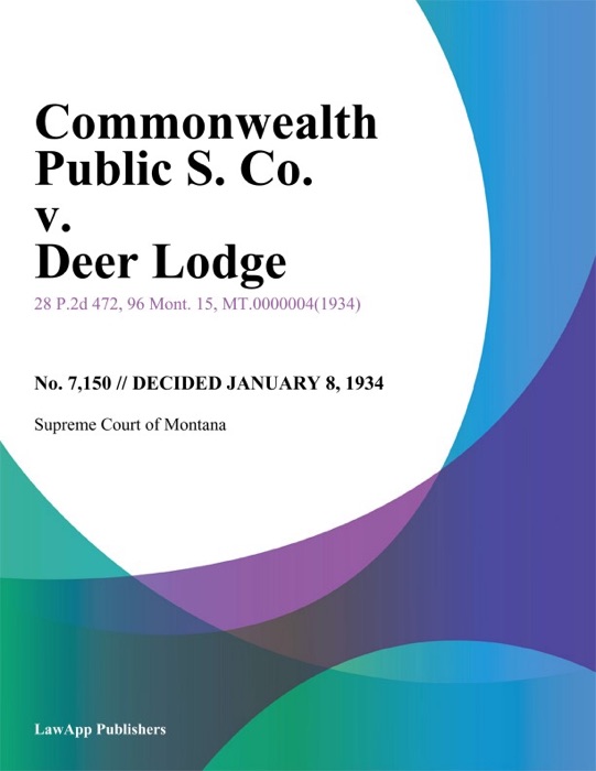Commonwealth Public S. Co. v. Deer Lodge