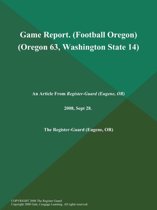 Game Report (Football Oregon) (Oregon 63, Washington State 14)