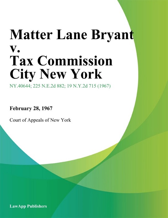 Matter Lane Bryant v. Tax Commission City New York