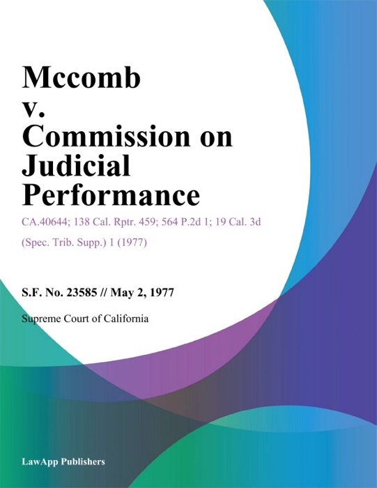 Mccomb v. Commission On Judicial Performance