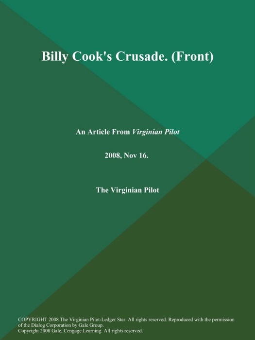 Billy Cook's Crusade (Front)
