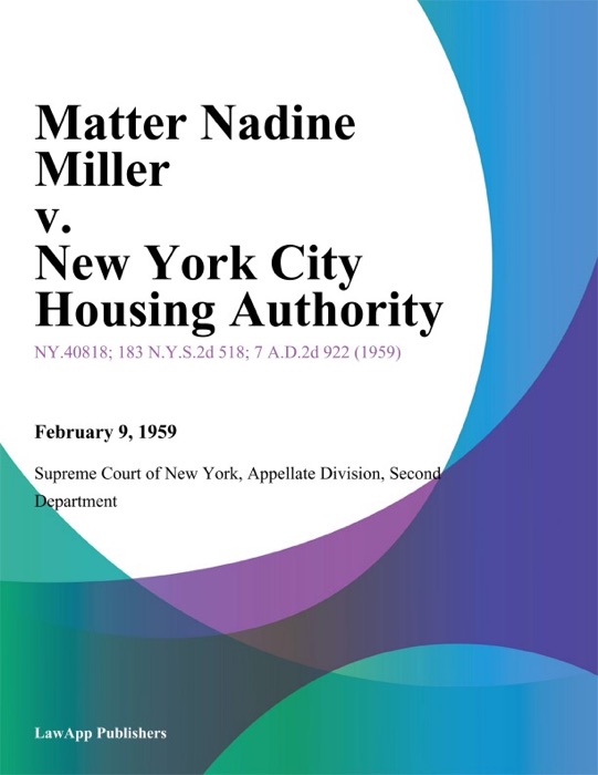 Matter Nadine Miller v. New York City Housing Authority