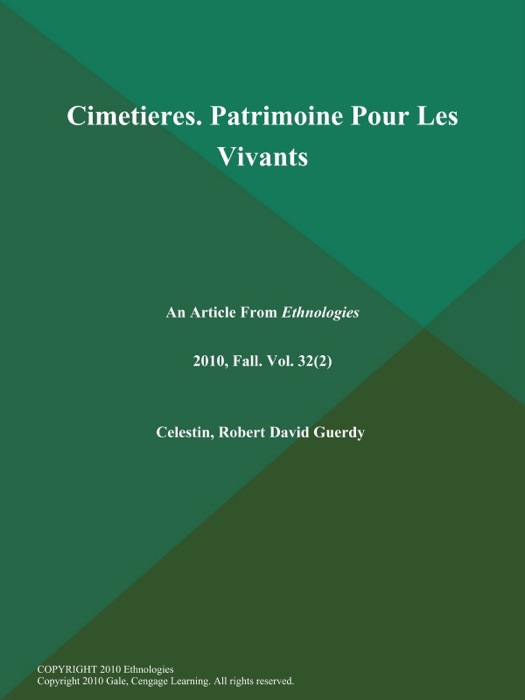 Cimetieres. Patrimoine Pour Les Vivants