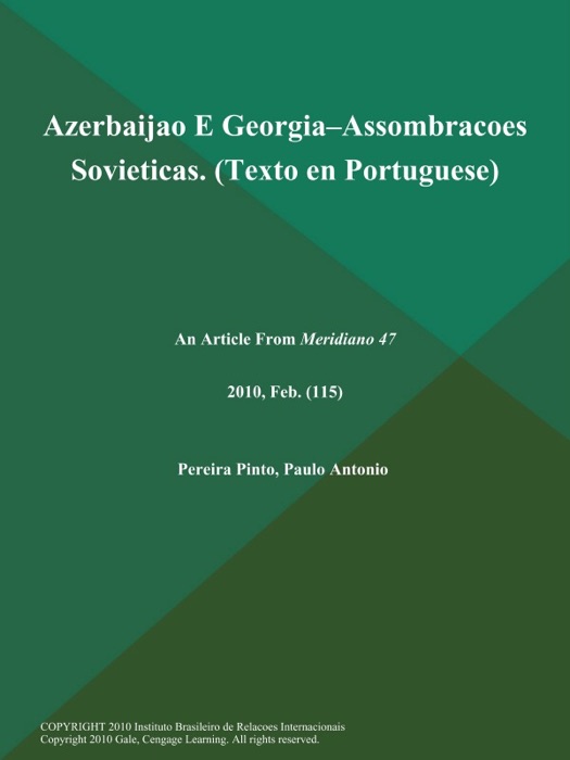 Azerbaijao E Georgia--Assombracoes Sovieticas (Texto en Portuguese)