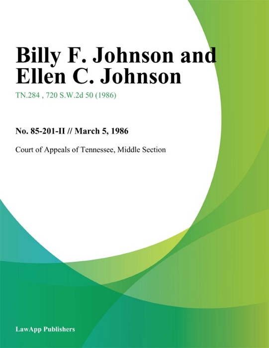 Billy F. Johnson and Ellen C. Johnson