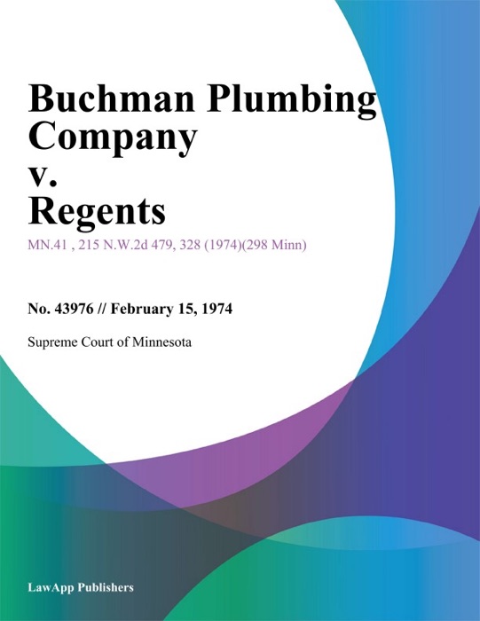 Buchman Plumbing Company v. Regents