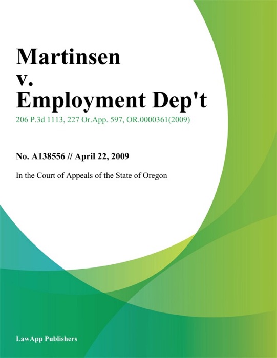 Martinsen v. Employment Dept