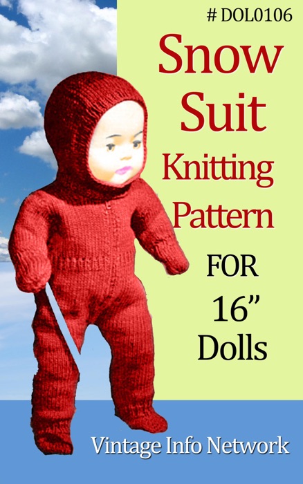 Snow Suit Knitting Pattern For 16-Inch Doll
