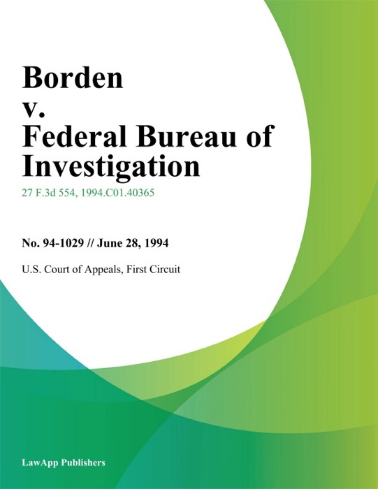 Borden v. Federal Bureau of Investigation