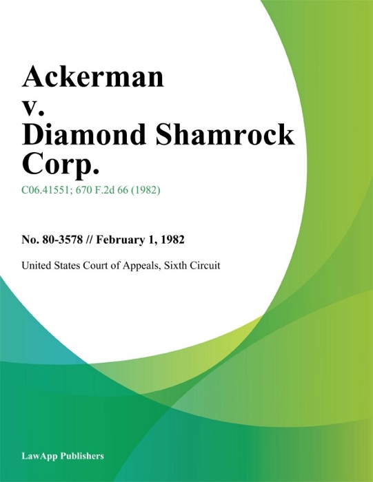 Ackerman V. Diamond Shamrock Corp.