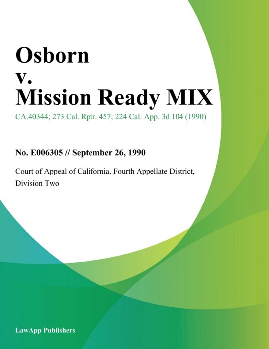 Osborn V. Mission Ready Mix