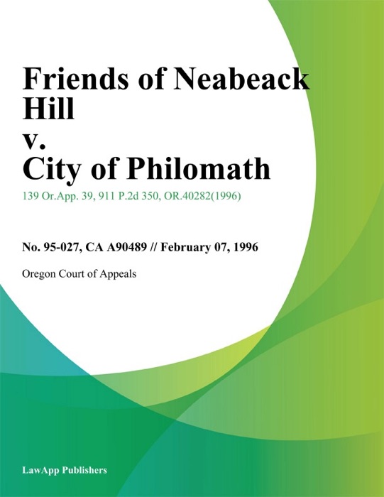 Friends of Neabeack Hill v. City of Philomath