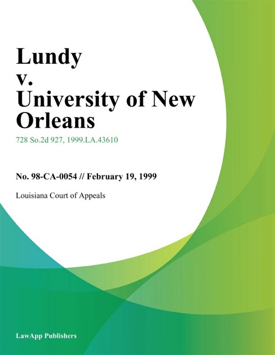 (Download) "Lundy v. University of New Orleans" by Louisiana Court Of