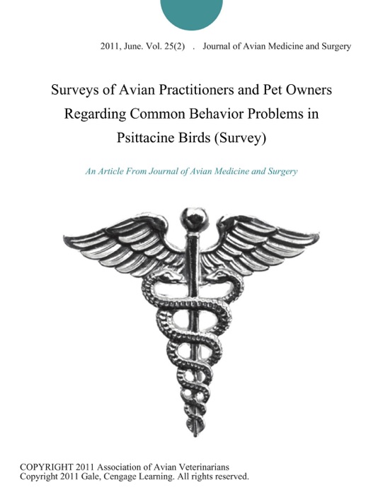 Surveys of Avian Practitioners and Pet Owners Regarding Common Behavior Problems in Psittacine Birds (Survey)