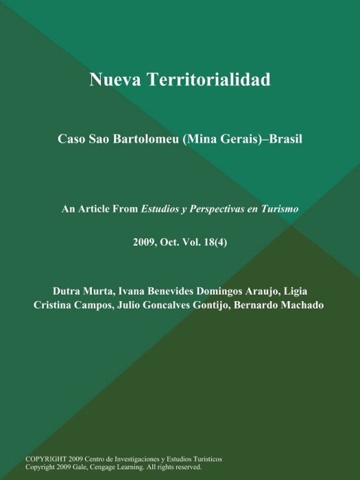 Nueva Territorialidad: Caso Sao Bartolomeu (Mina Gerais)--Brasil