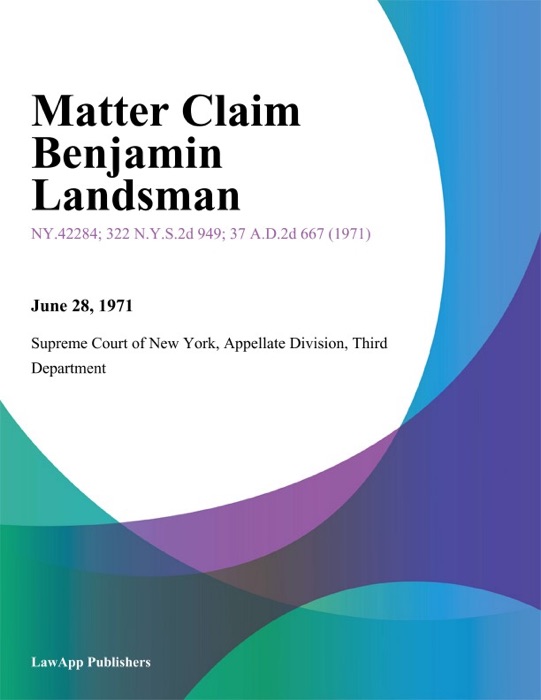 Matter Claim Benjamin Landsman