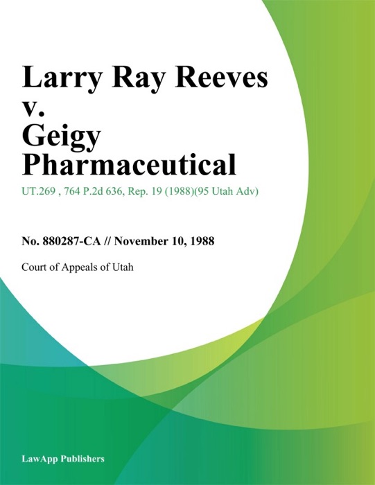 Larry Ray Reeves v. Geigy Pharmaceutical