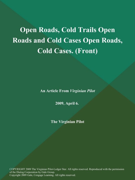 Open Roads, Cold Trails Open Roads and Cold Cases Open Roads, Cold Cases (Front)