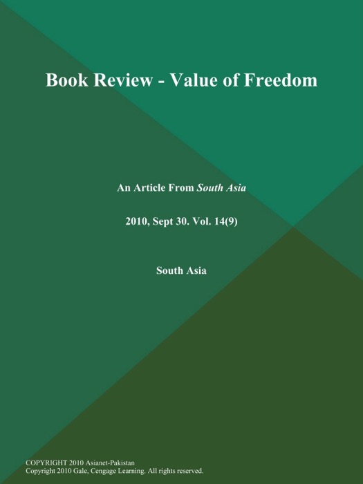 Book Review - Value of Freedom
