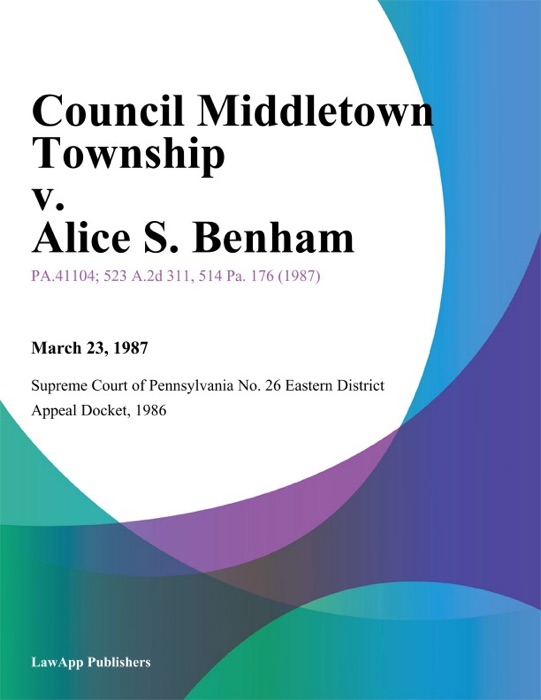 Council Middletown Township v. Alice S. Benham