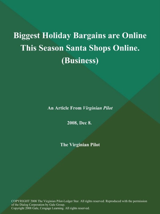 Biggest Holiday Bargains are Online This Season Santa Shops Online (Business)