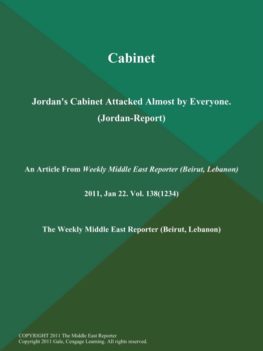 Cabinet: Jordan's Cabinet Attacked Almost by Everyone (Jordan-Report)
