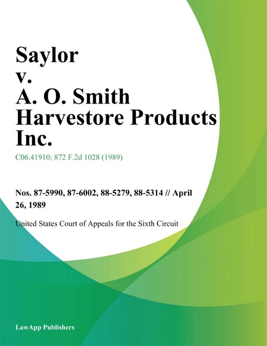 Saylor v. A. O. Smith Harvestore Products Inc.