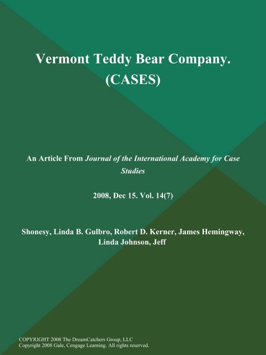 Vermont Teddy Bear Company (CASES)