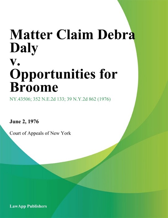 Matter Claim Debra Daly v. Opportunities for Broome