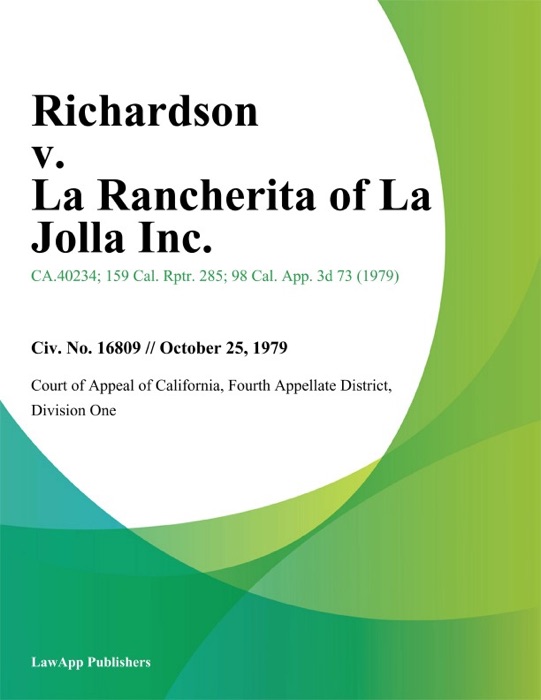 Richardson v. La Rancherita of La Jolla Inc.
