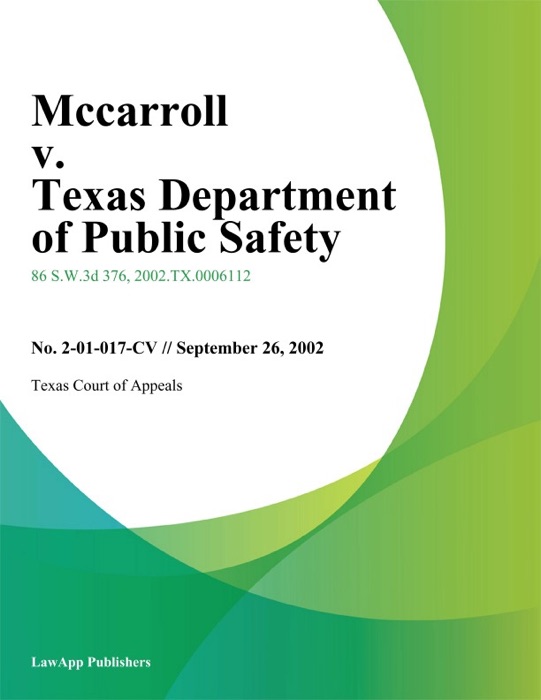 Mccarroll V. Texas Department Of Public Safety