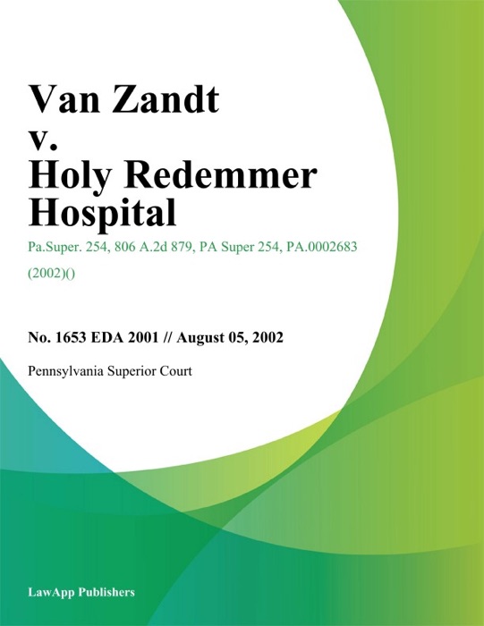 Van Zandt v. Holy Redemmer Hospital