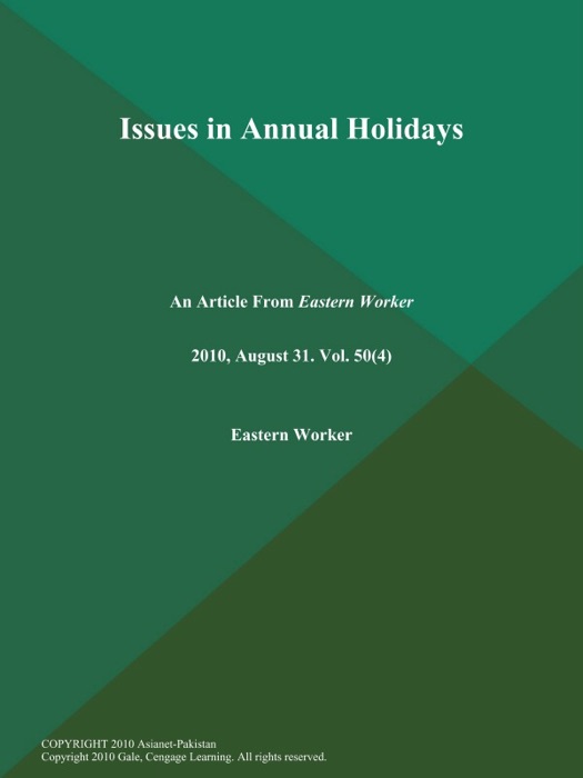 Issues in Annual Holidays