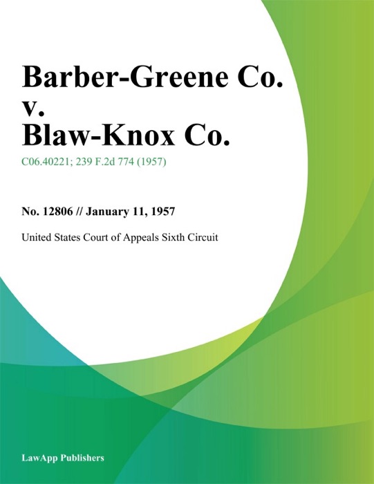 Barber-Greene Co. V. Blaw-Knox Co.