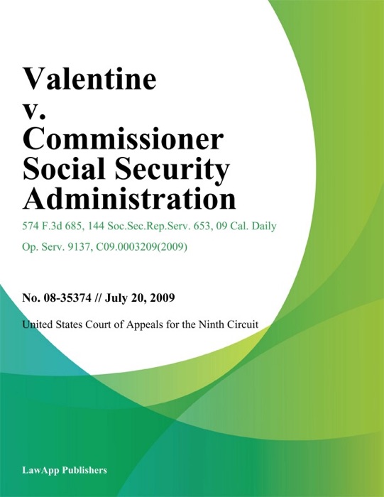 Valentine V. Commissioner Social Security Administration