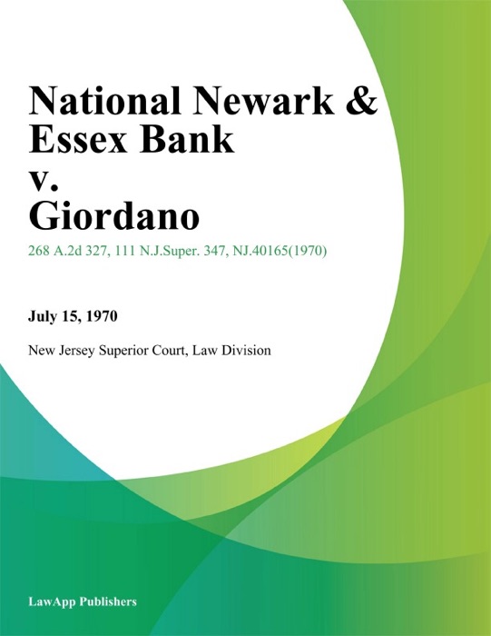 National Newark & Essex Bank v. Giordano