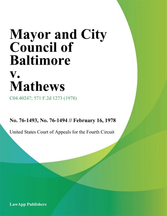 Mayor and City Council of Baltimore v. Mathews