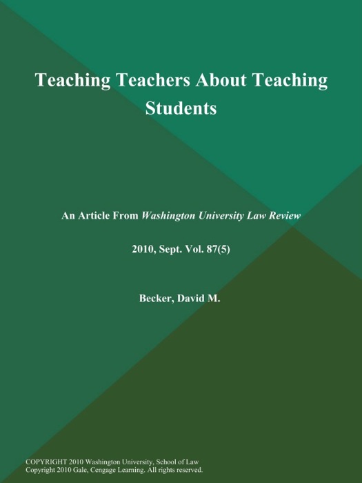 Teaching Teachers About Teaching Students