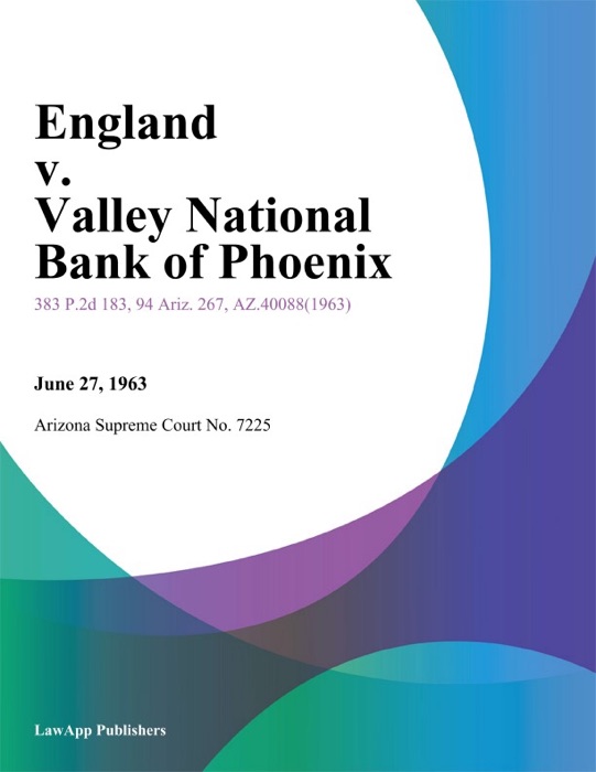 England v. Valley National Bank of Phoenix